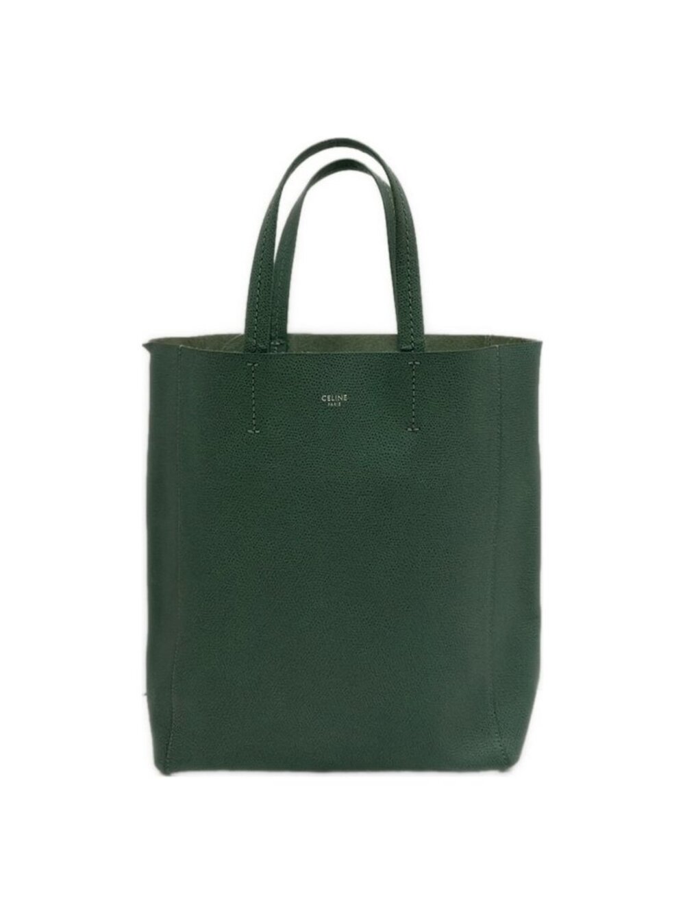 Celine Tote Bag Vertical Cabas Mall Green Leather